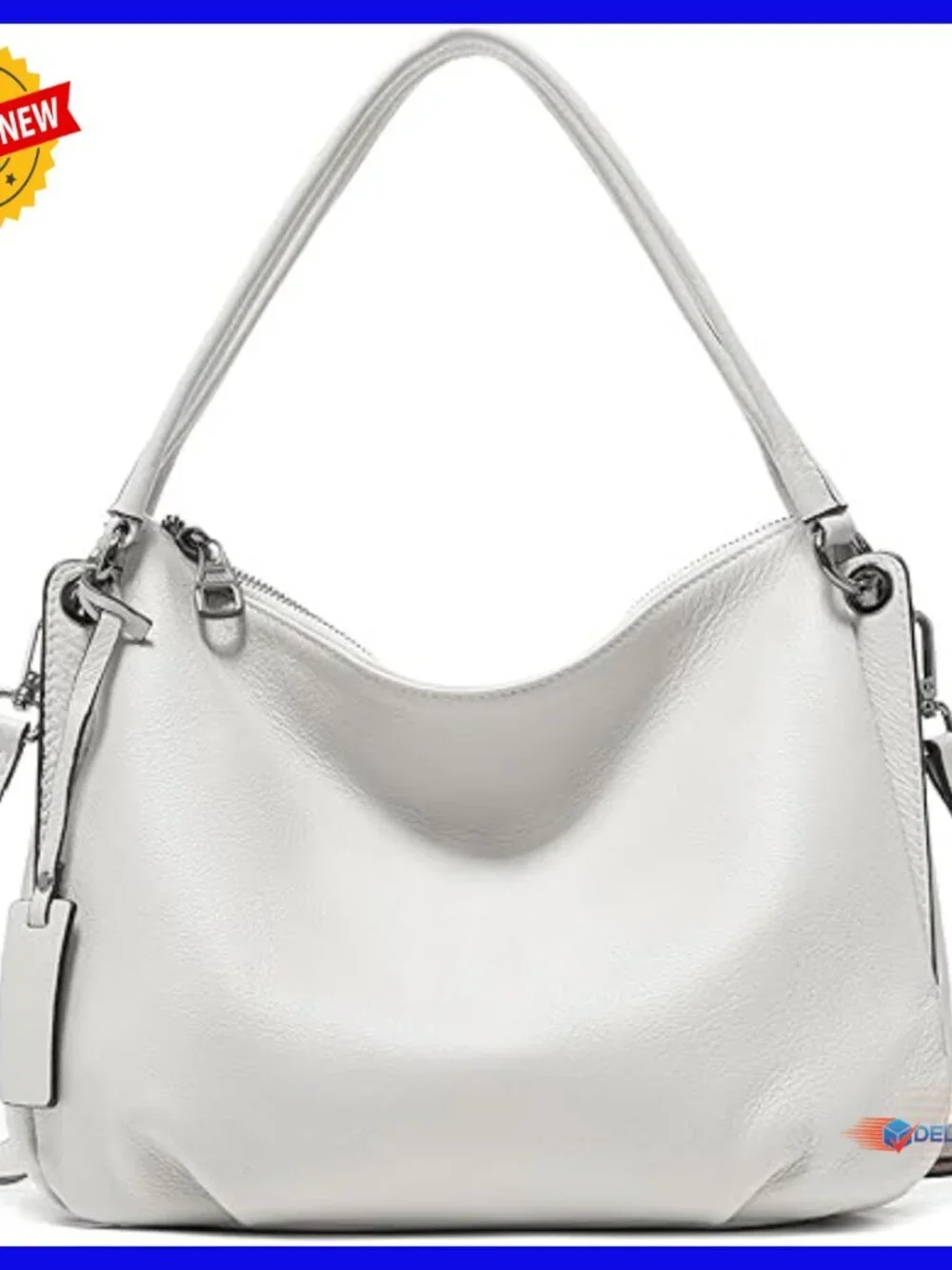 Genuine Leather Hobo Bag Crossbody Purse with Detachable Strap